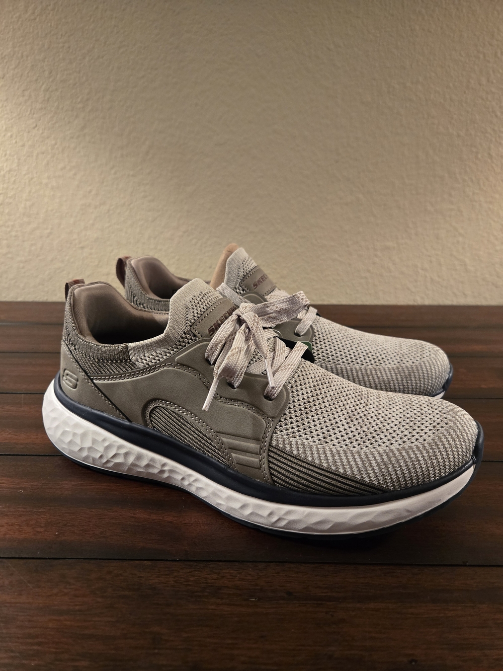 Skechers Men's Taupe Knit Sneakers